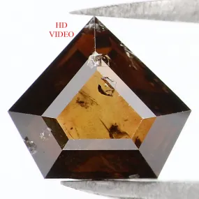 Natural Loose Shield Brown Color Diamond 1.49 CT 7.40 MM Shield Shape Rose Cut Diamond L1661