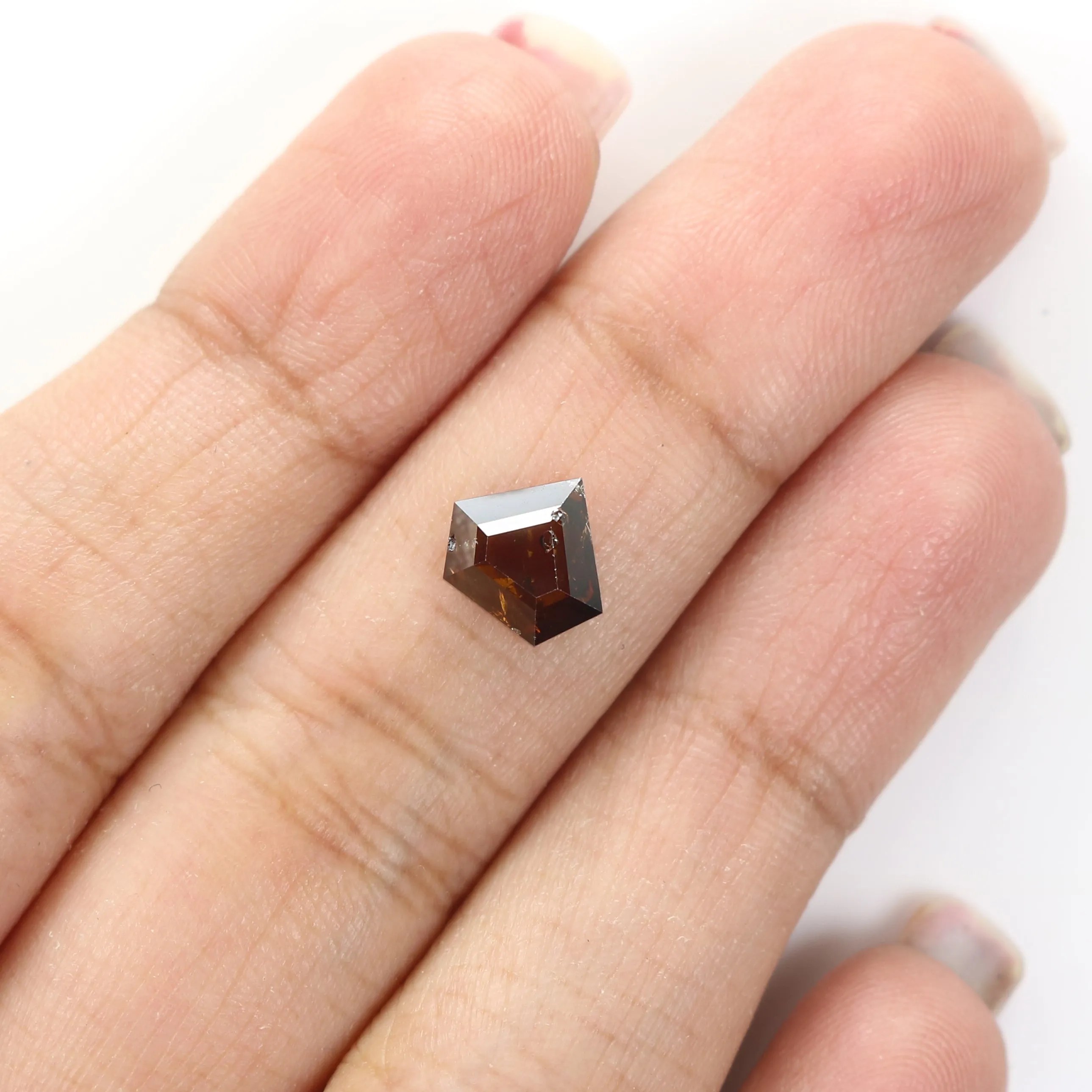 Natural Loose Shield Brown Color Diamond 1.49 CT 7.40 MM Shield Shape Rose Cut Diamond L1661