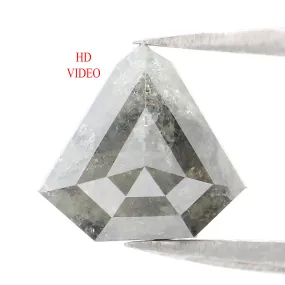 Natural Loose Shield Grey Color Diamond 2.01 CT 8.40 MM Shield Shape Rose Cut Diamond L8223