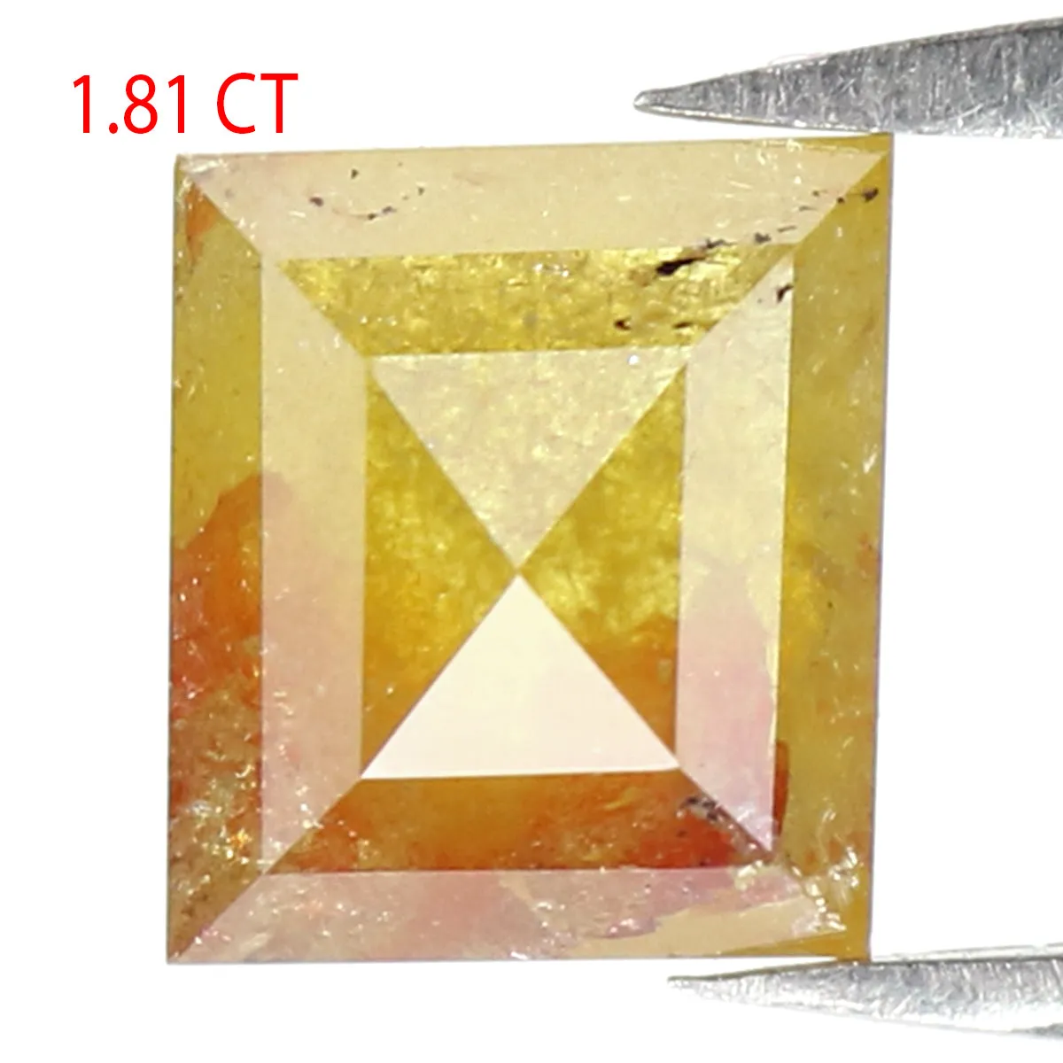 Natural Loose Square Yellow Brown Color Diamond 1.81 CT 7.40 MM Square Shape Rose Cut Diamond L6657