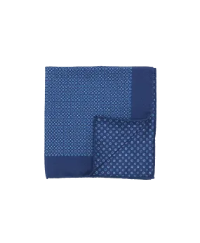 Navy Pocket Square with Small Light Blue Circles | He Spoke Style