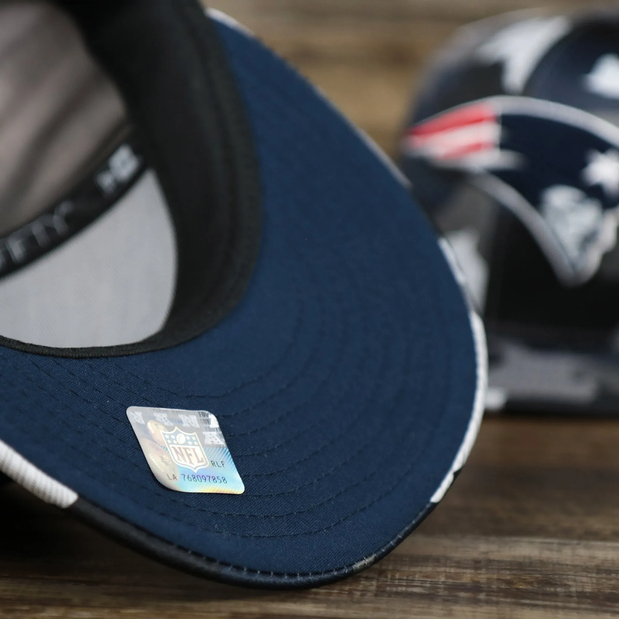 New England Patriots NFL OnField Summer Training 2022 Camo 9Fifty Snapback | Navy Blue Camo 9Fifty