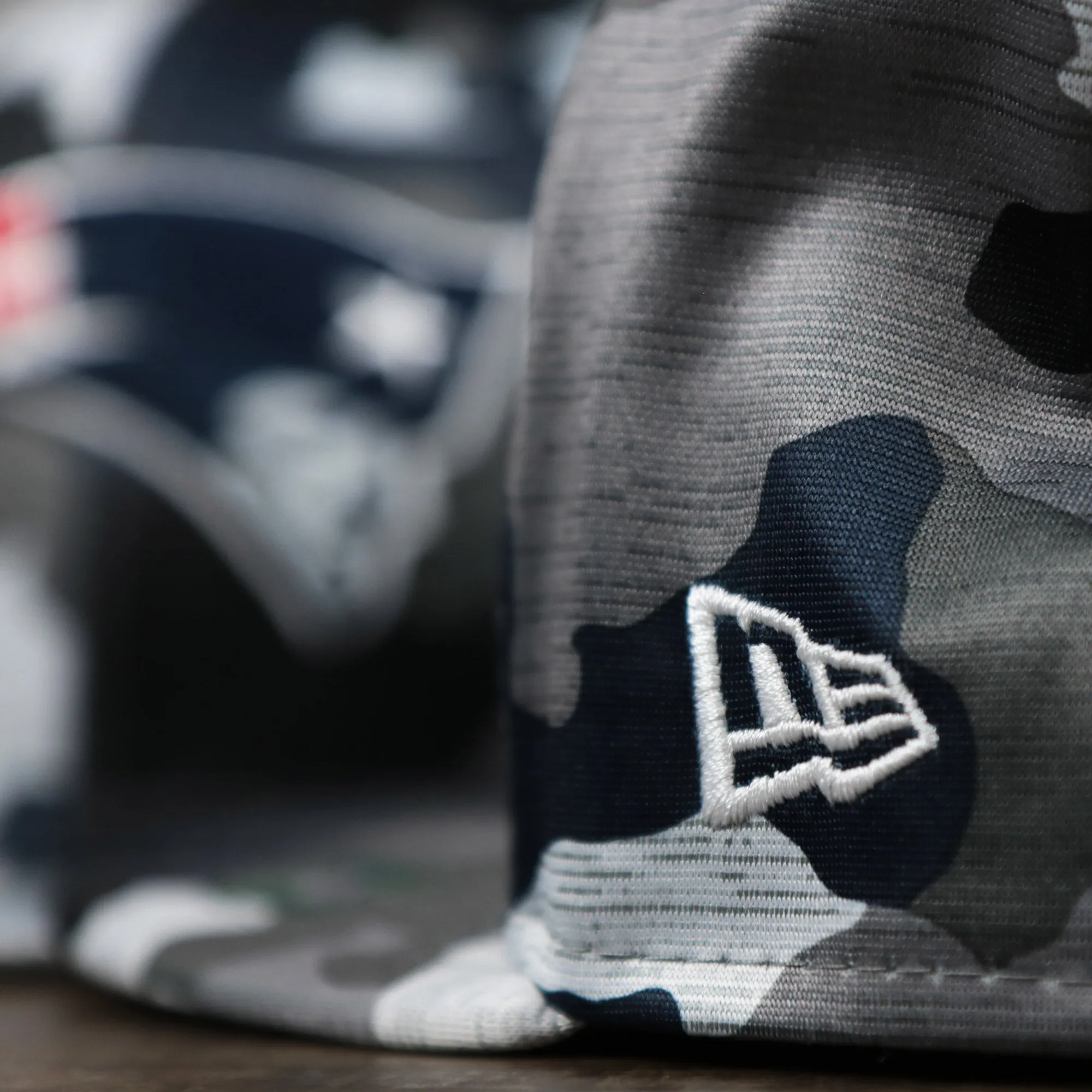 New England Patriots NFL OnField Summer Training 2022 Camo 9Fifty Snapback | Navy Blue Camo 9Fifty