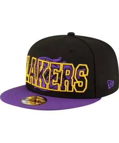 New Era Men's NBA Black/Purple Los Angeles Lakers Sport Night Splatter 2-Tone 9FIFTY Snapback Hat