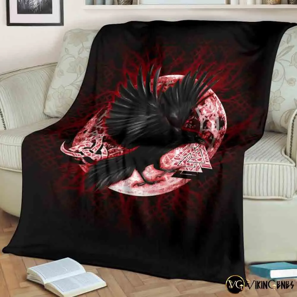 Norse Raven Fleece Blanket