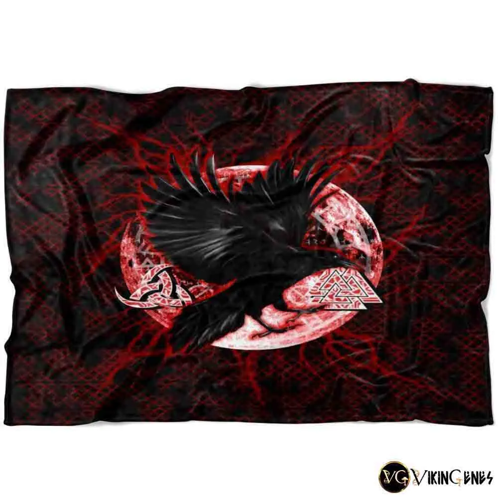 Norse Raven Fleece Blanket