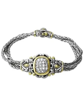 Nouveau Collection Simplicity Pavé Antique Oval Center Bracelet by John Medeiros