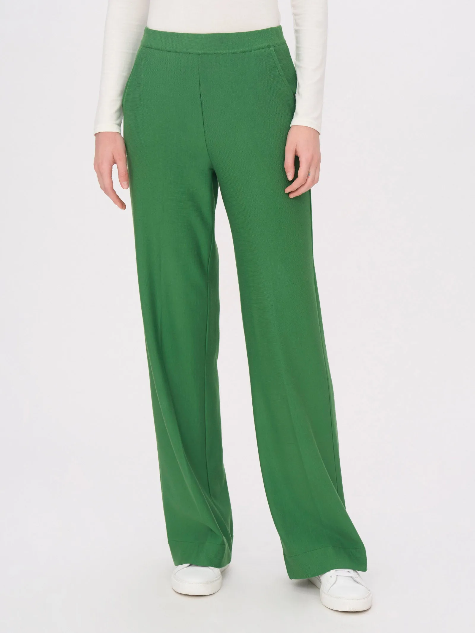 Pantalone a palazzo in Eco Techno Fleece - Bleu