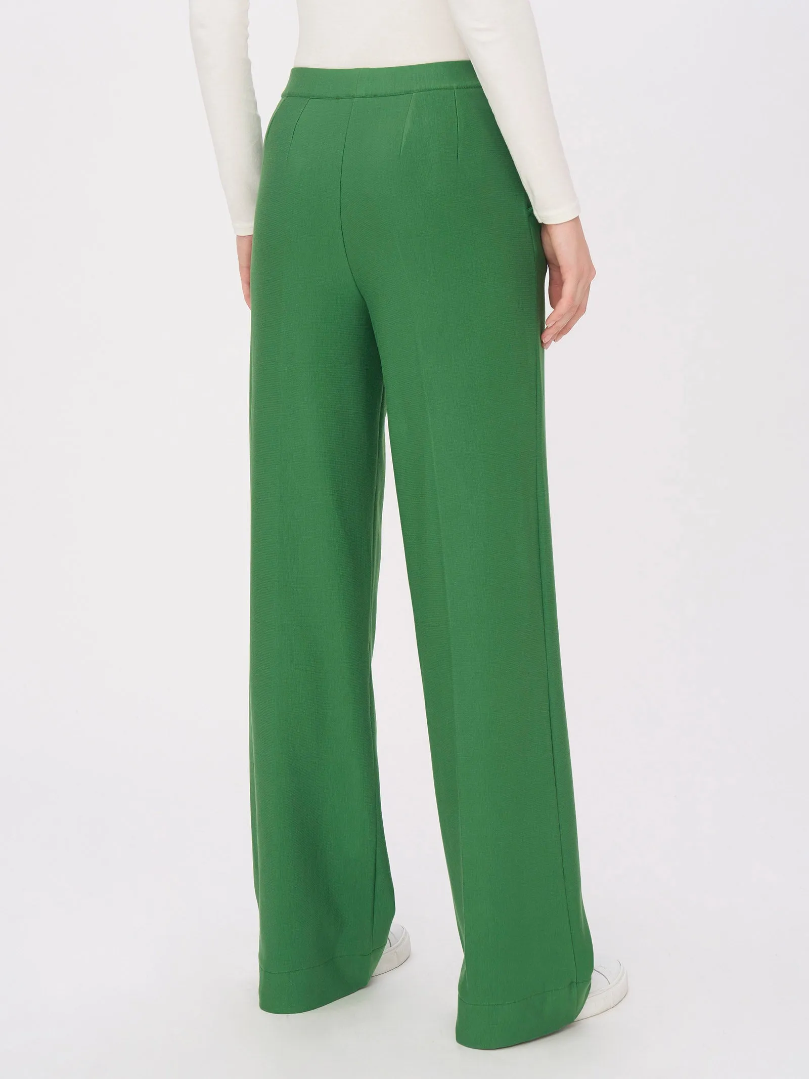 Pantalone a palazzo in Eco Techno Fleece - Bleu