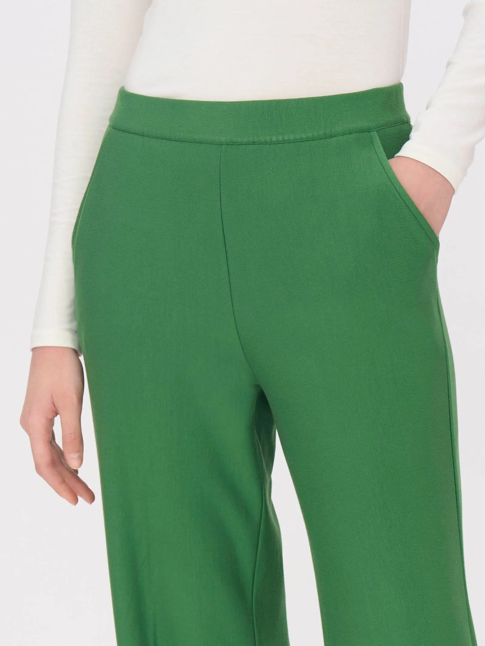 Pantalone a palazzo in Eco Techno Fleece - Bleu