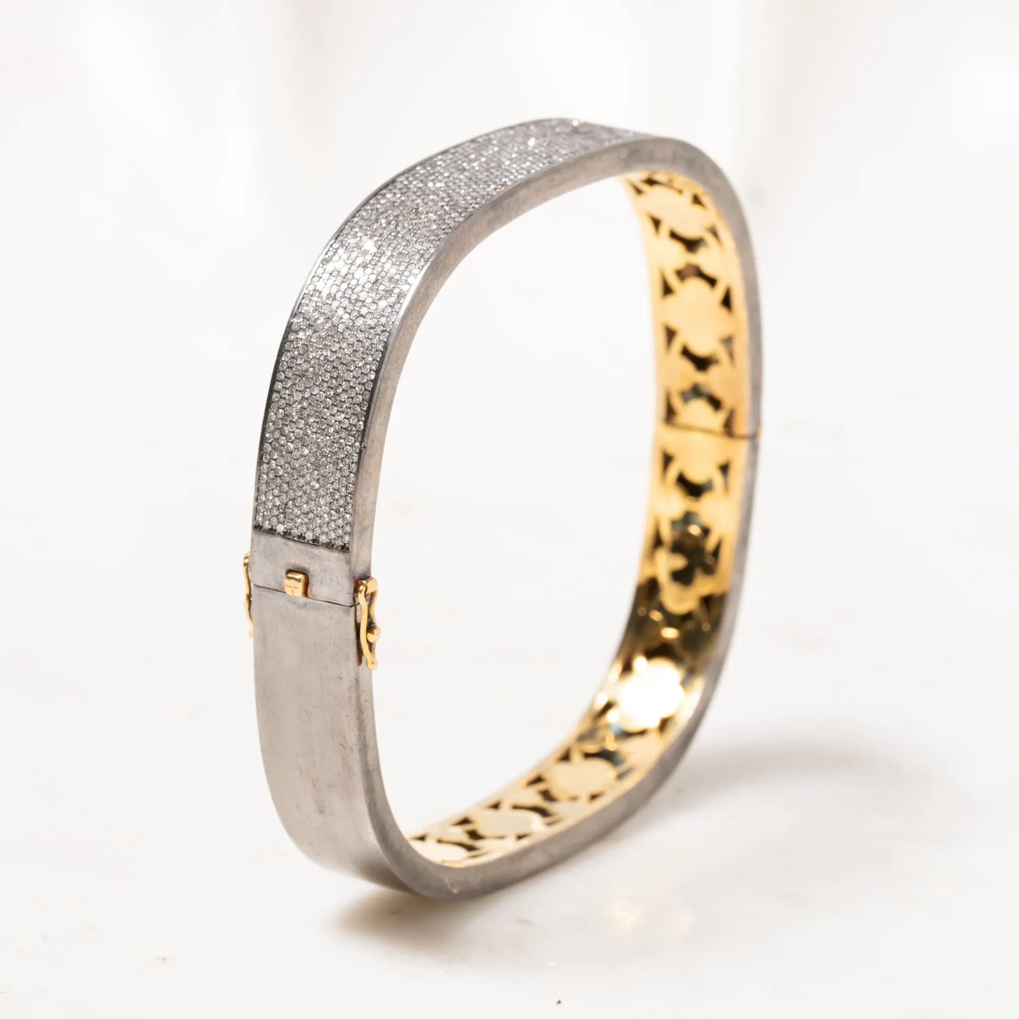 Pave Diamond Square Bangle