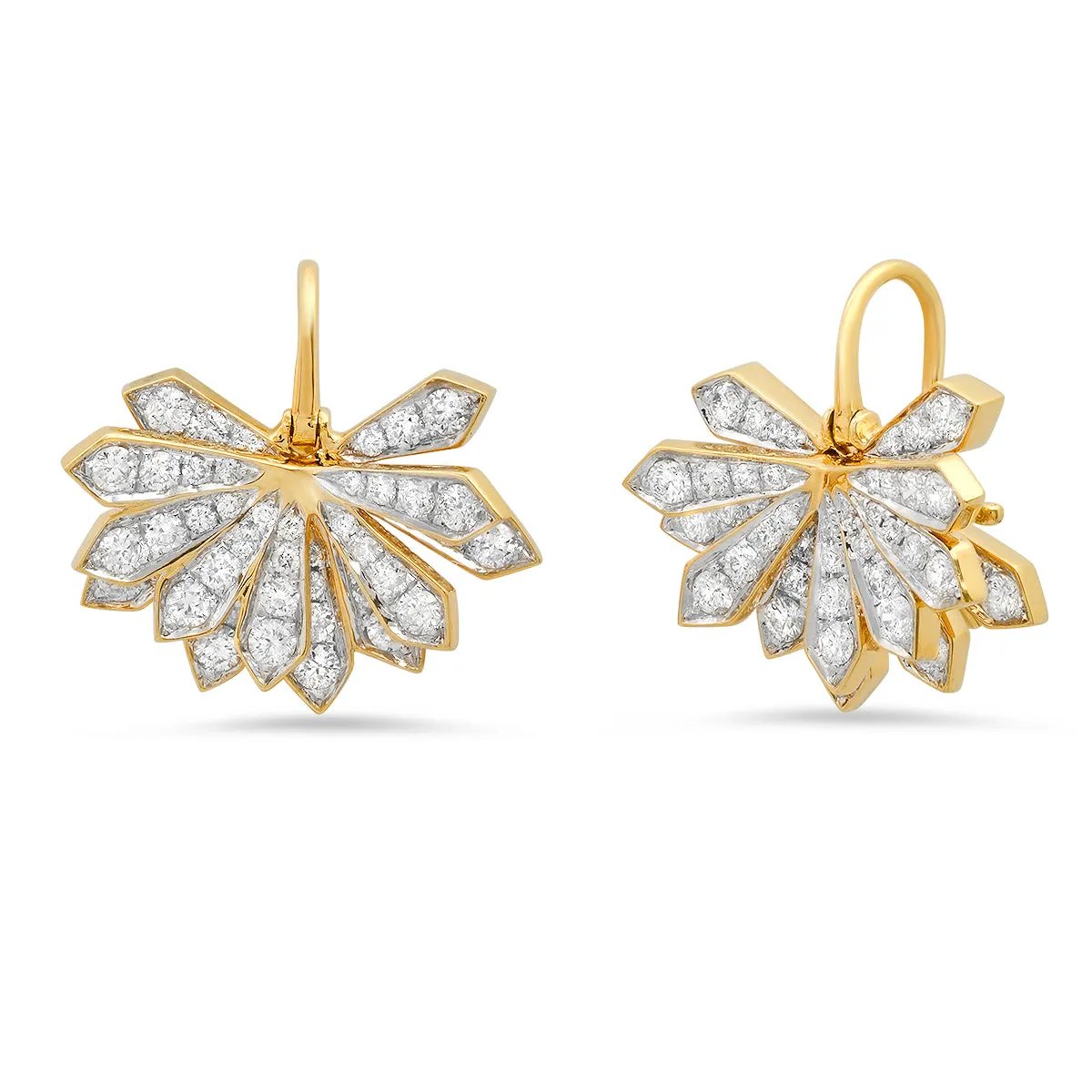 PENACHO FAN EARRINGS diamonds & gold