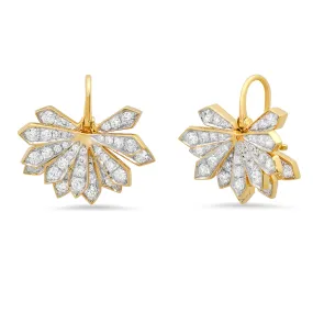 PENACHO FAN EARRINGS diamonds & gold