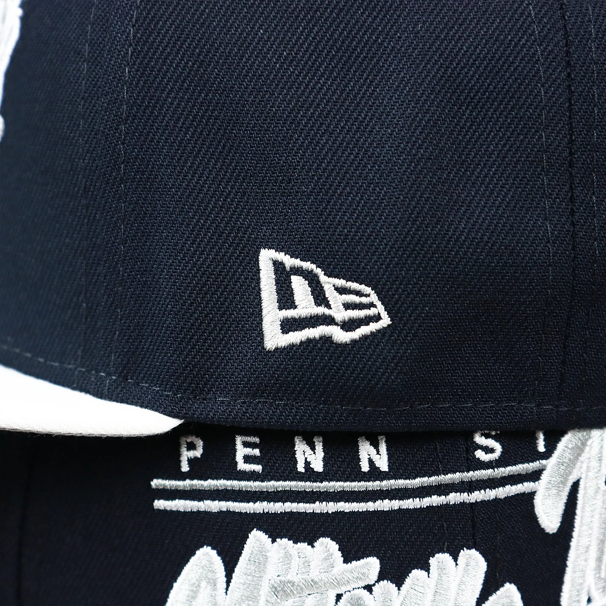 Penn State Nittany Lions Team Script Gray Bottom 9Fifty Snapback | Navy Blue And White Snap Cap