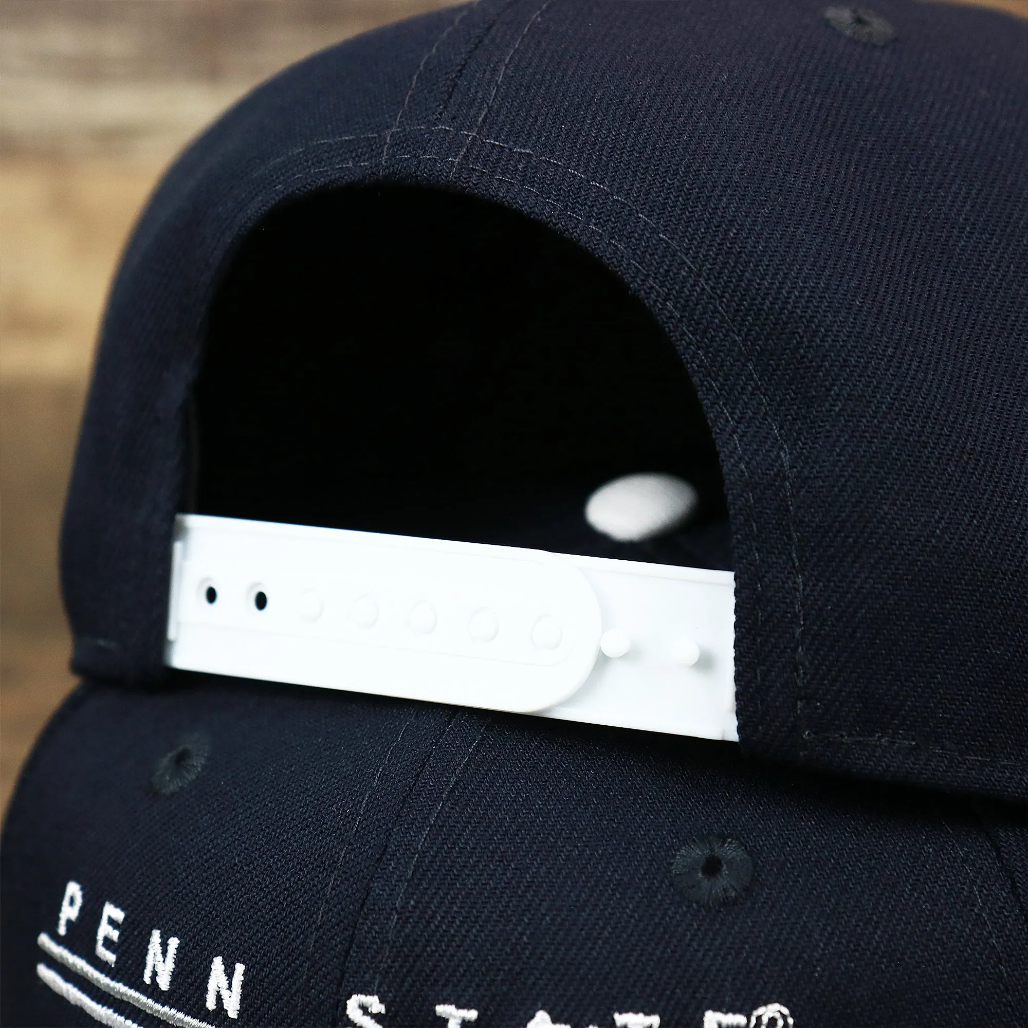 Penn State Nittany Lions Team Script Gray Bottom 9Fifty Snapback | Navy Blue And White Snap Cap