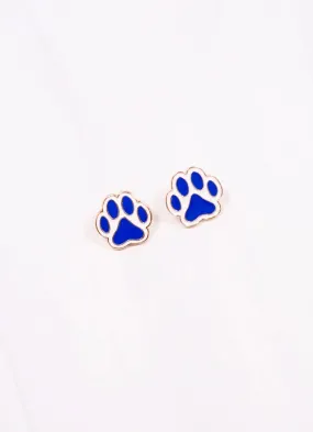 Perfect Paw Print Stud Earring BLUE WHITE