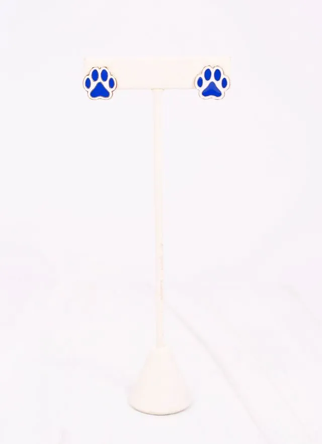 Perfect Paw Print Stud Earring BLUE WHITE