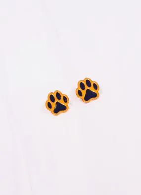 Perfect Paw Print Stud Earring NAVY ORANGE