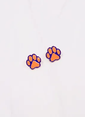 Perfect Paw Print Stud Earring ORANGE PURPLE