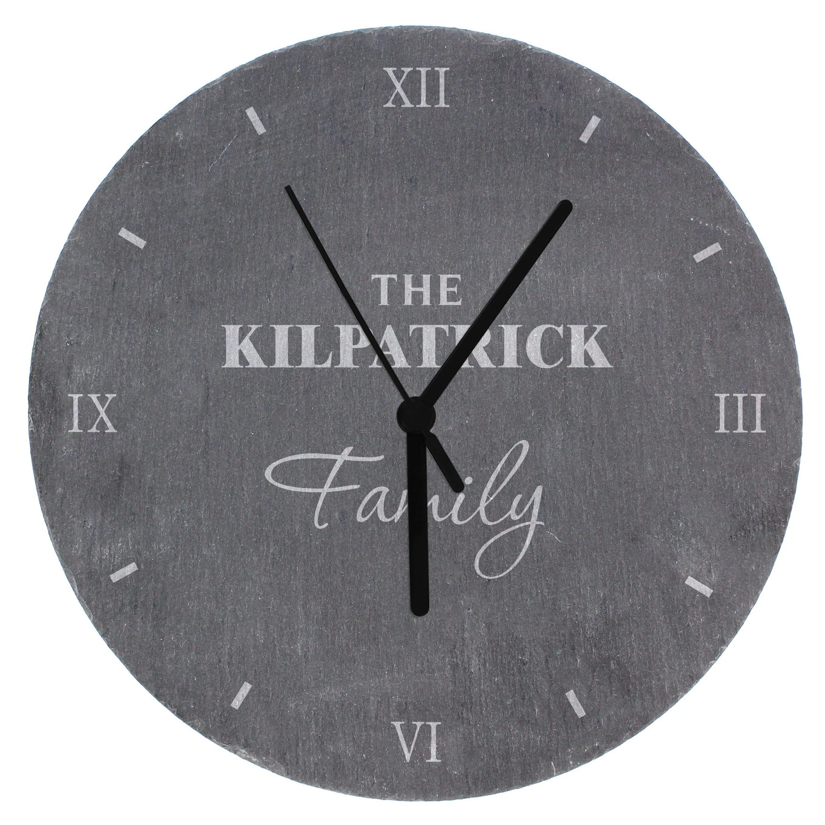 Personalised Family Slate Clock