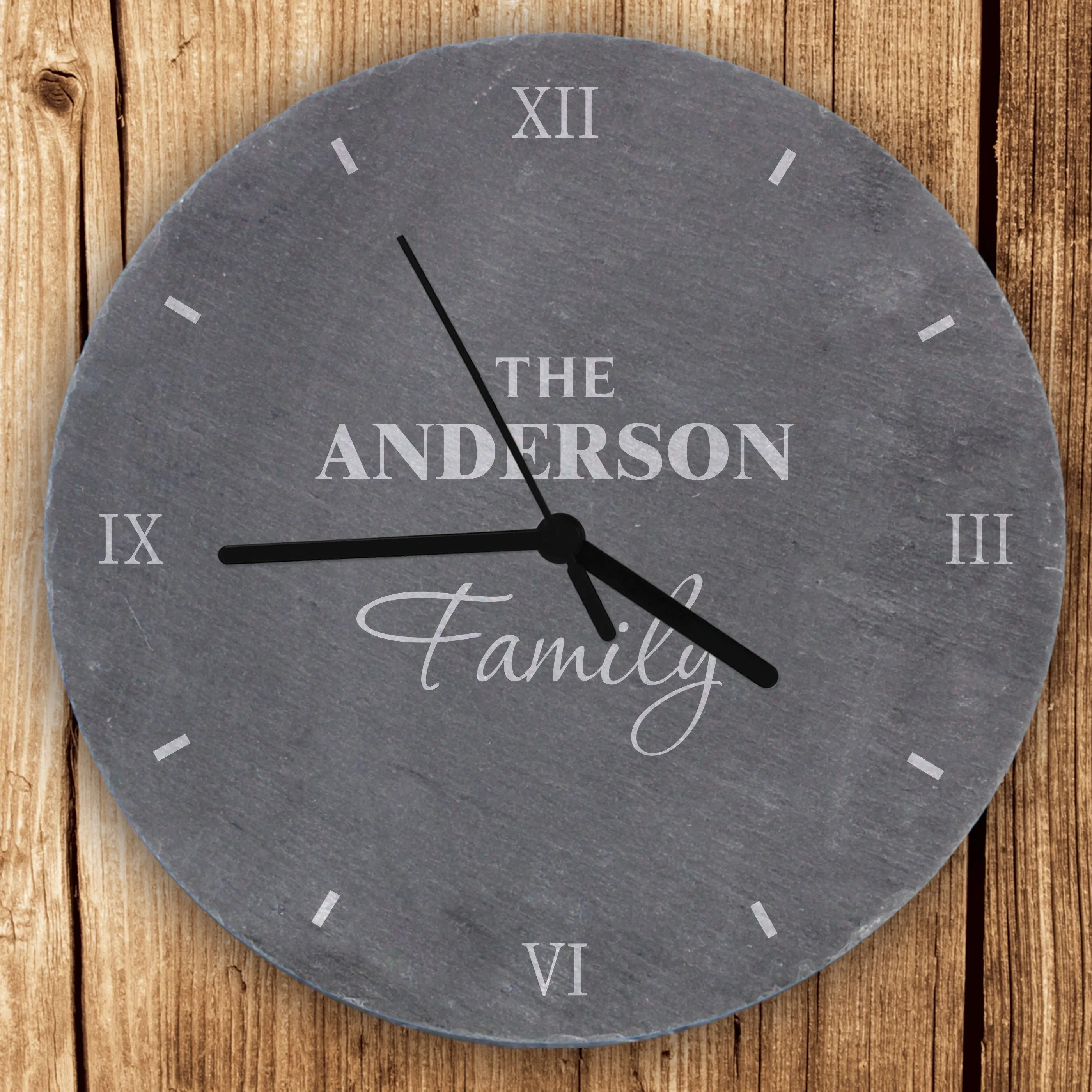 Personalised Family Slate Clock