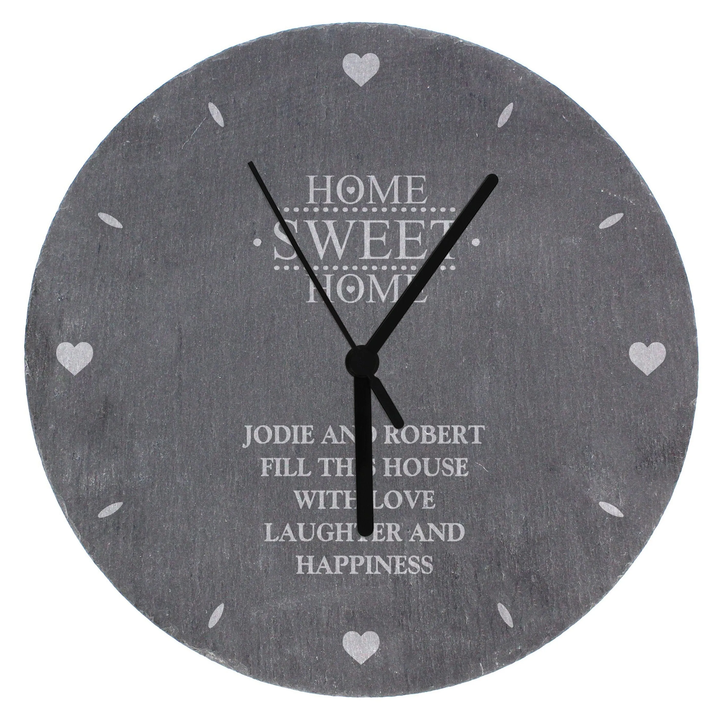 Personalised Home Sweet Home Slate Clock