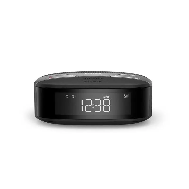 Philips DAB+ FM Clock Radio Alarm LED Black