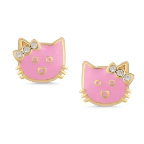 Pink Cat Stud Earrings