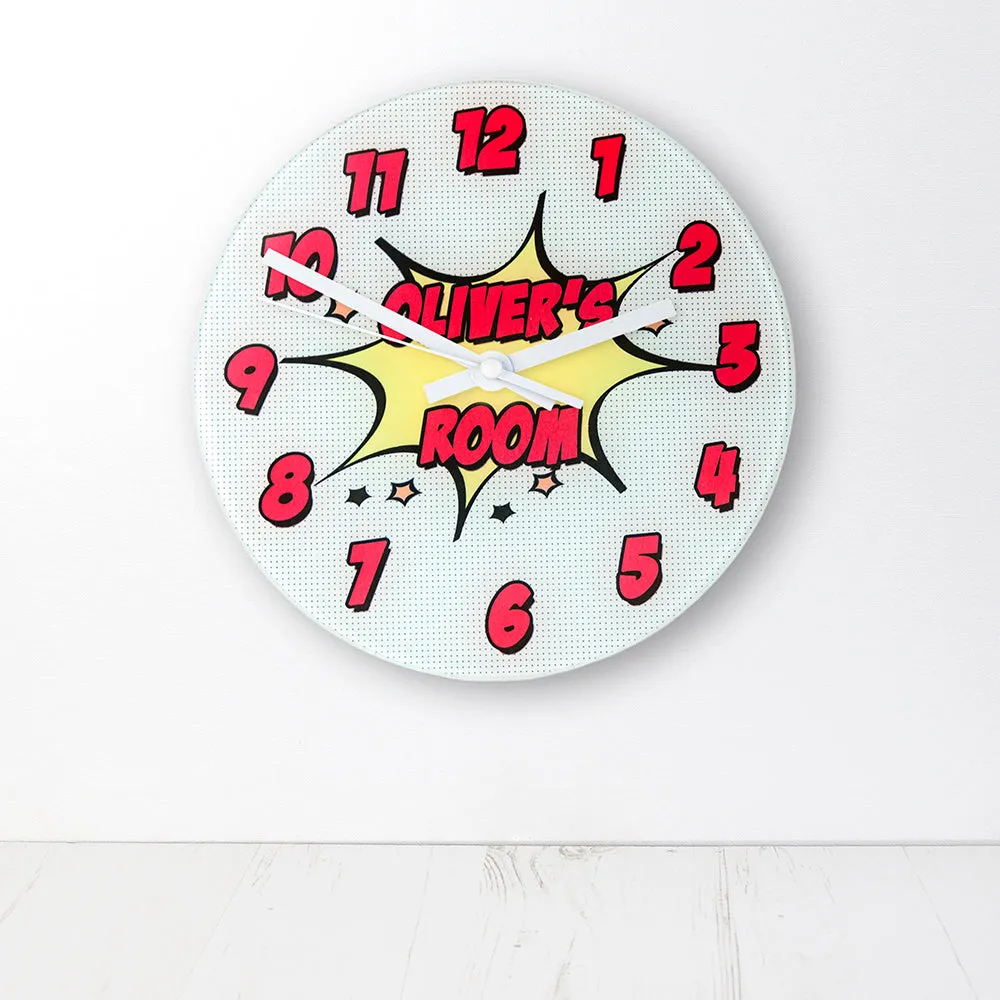 Pow! Personalised Comic Wall Clock