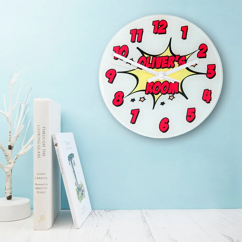 Pow! Personalised Comic Wall Clock