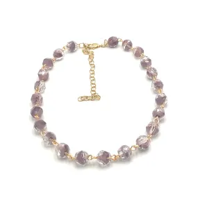 Purple Faceted Givre' Glass Amelia Necklace