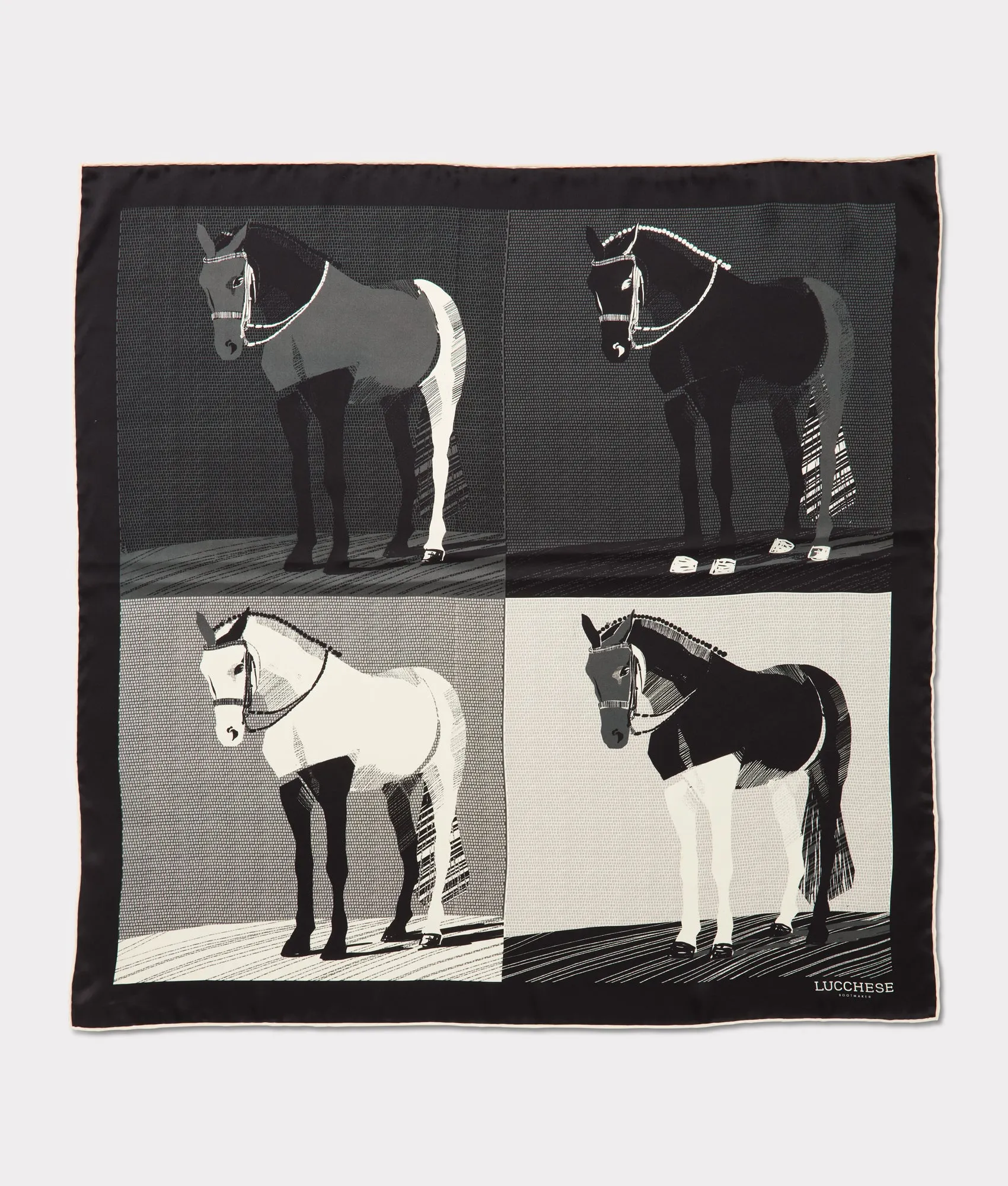 Quarter Horse Silk Scarf :: Black