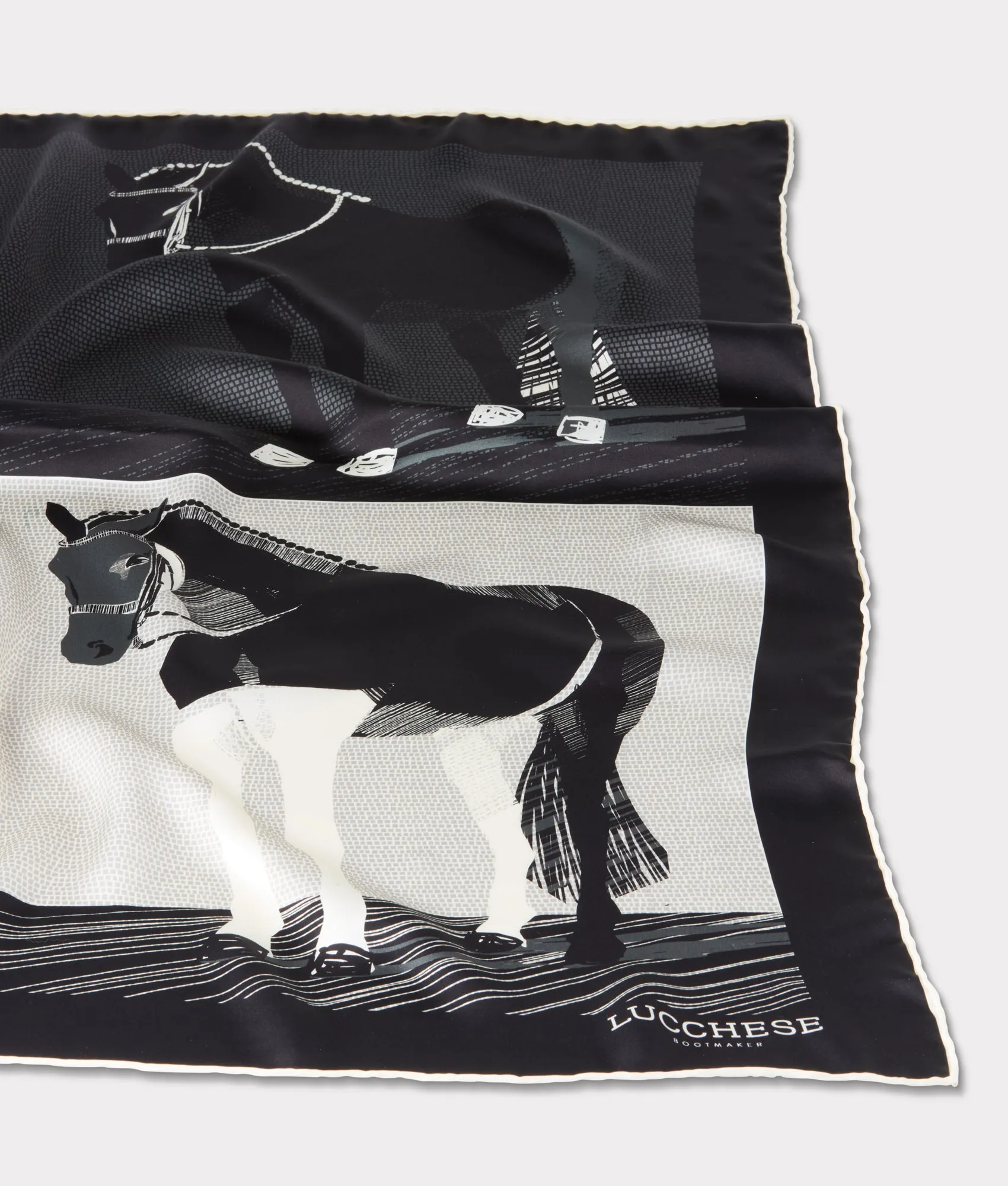 Quarter Horse Silk Scarf :: Black