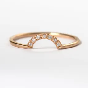 Ready to Ship - Diamonds Crown Ring - Tiny Diamonds Band (size US 7)