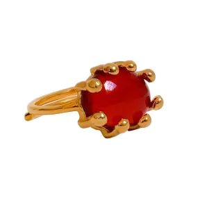 RING AUM CARNELIAN