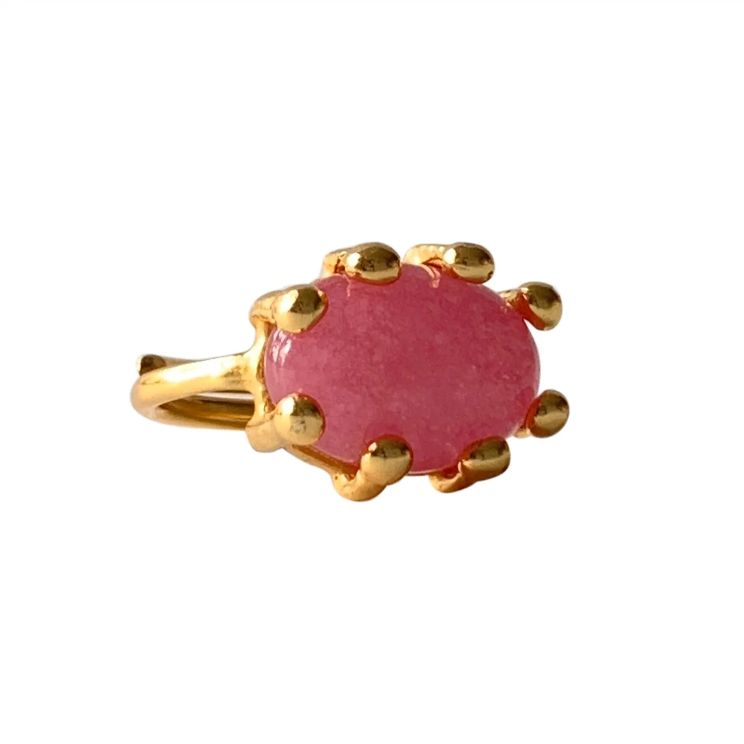 RING AUM PINK JADE