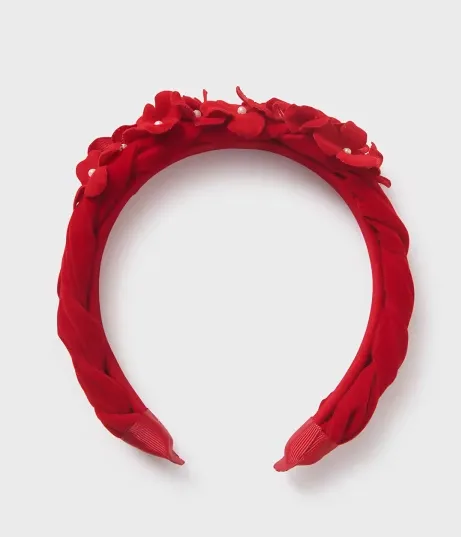 Rojo Floral Velour Headband