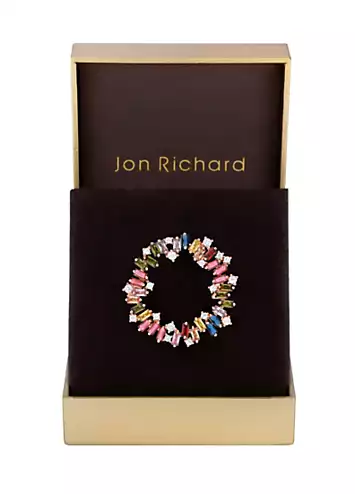 Rose Gold Plated Multi Cubic Zirconia Scattered Stone Brooch - Gift Boxed by Jon Richard | Look Again