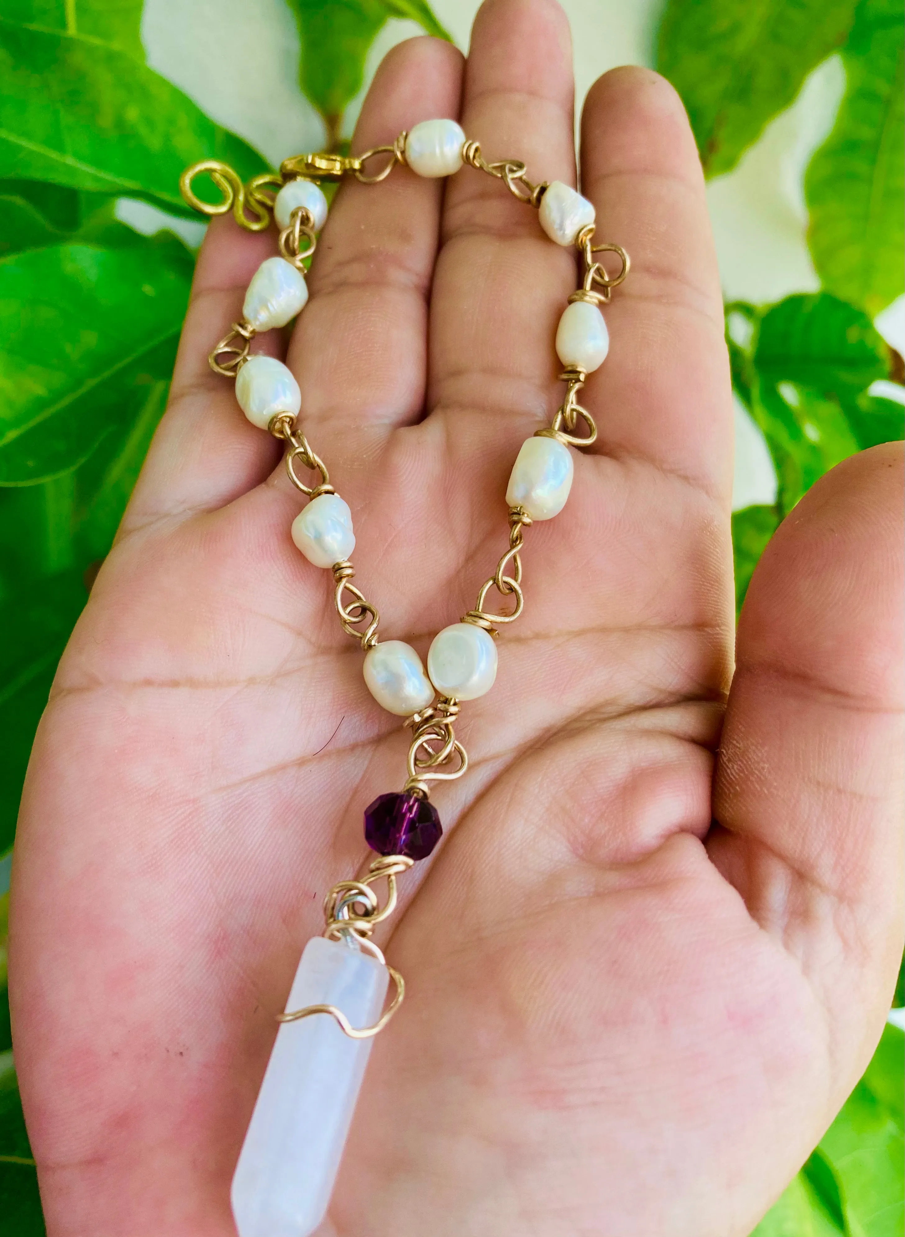 Rose Quartz Pearl Bracelet