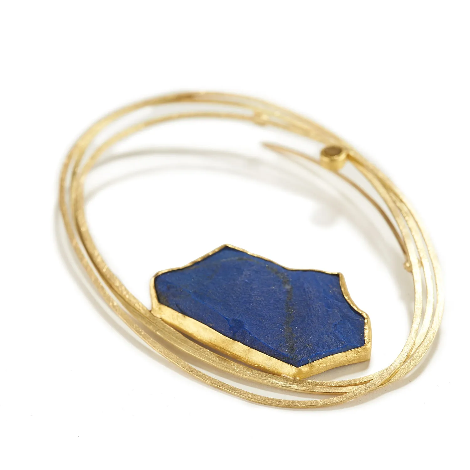 Rough Lapis Lazuli Brooch