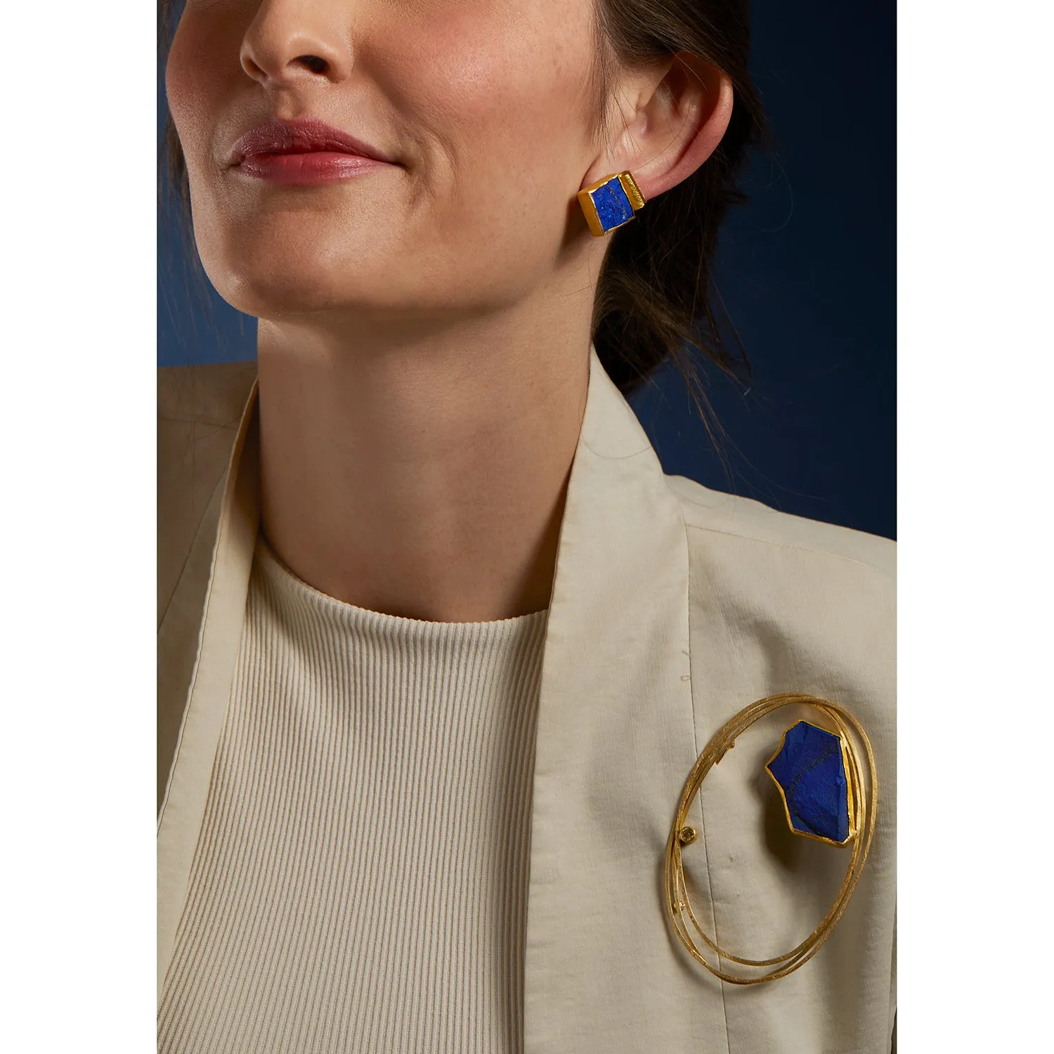 Rough Lapis Lazuli Brooch