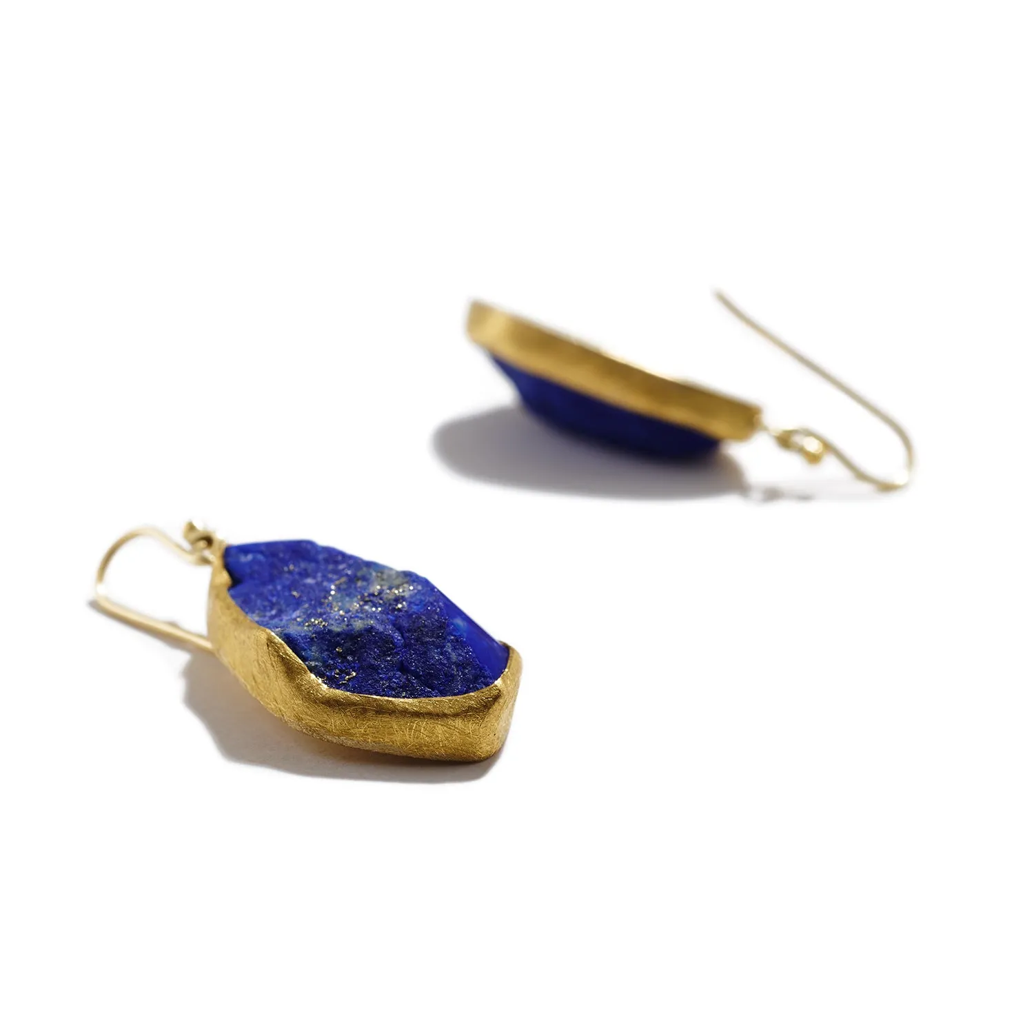 Rough Lapis Lazuli Drop Earrings