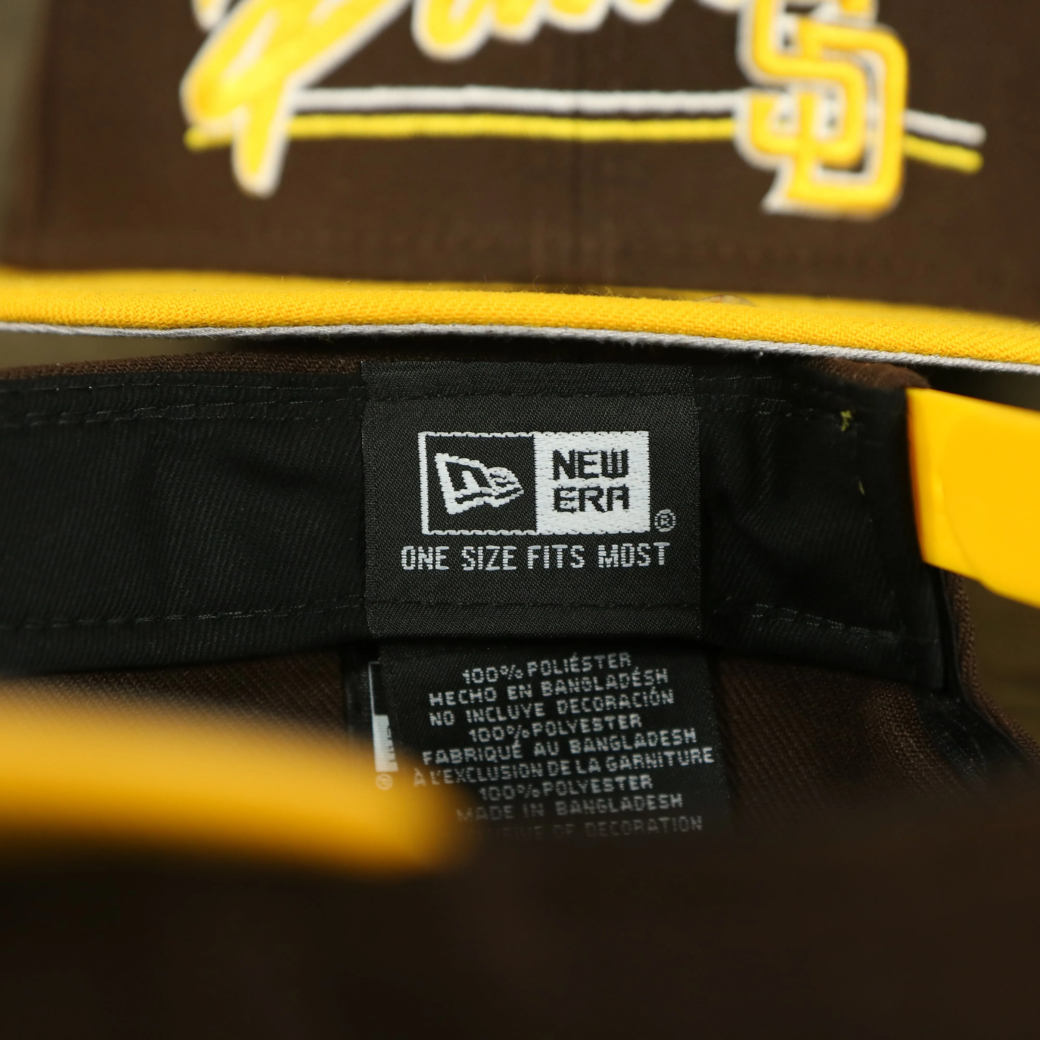 San Diego Padres Team Script College Bar 9Fifty Snapback Hat | Brown/Yellow Steelers 950 Snap Cap