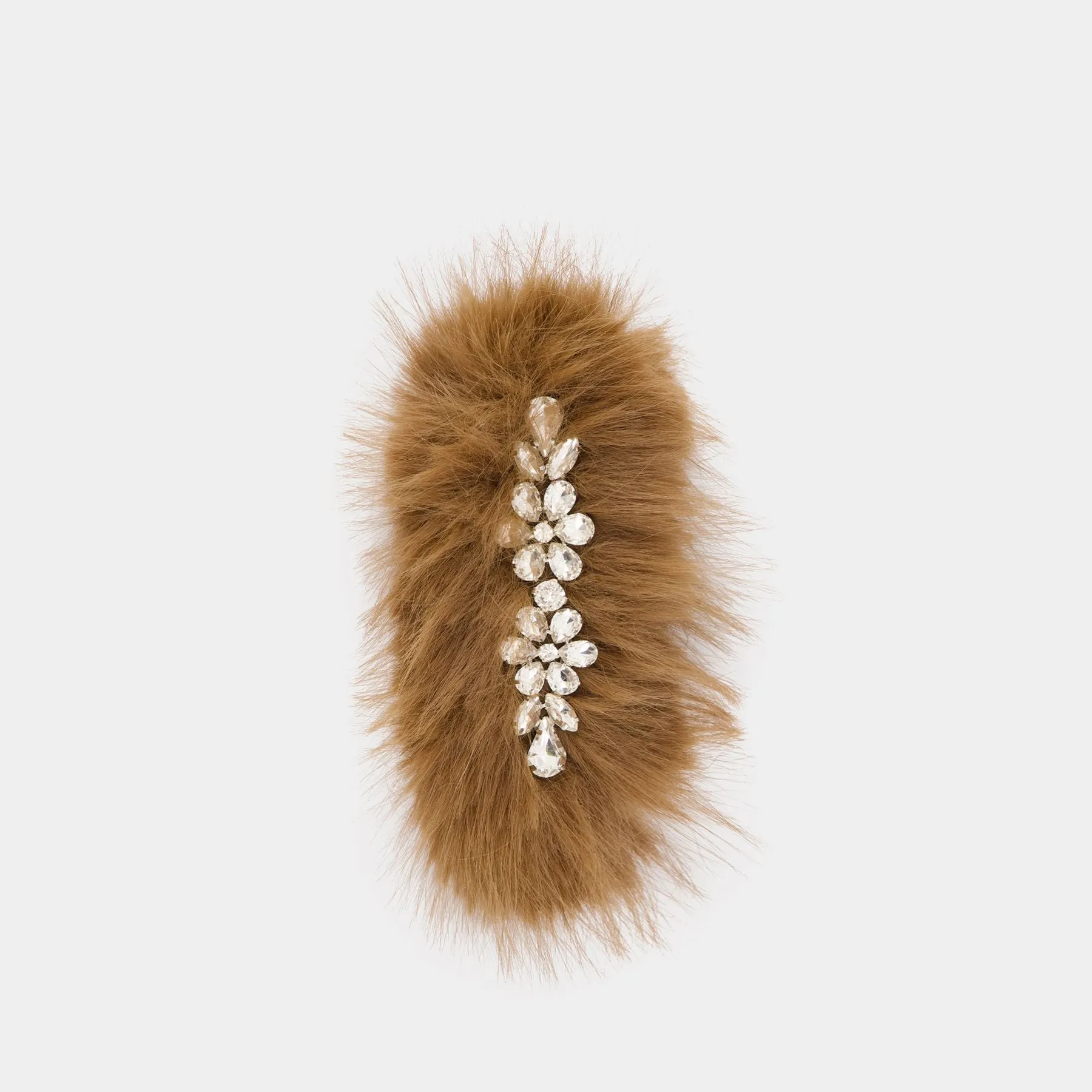 Simone Rocha  Hairslide Hair Clip - Simone Rocha - Fake Fur - Brown