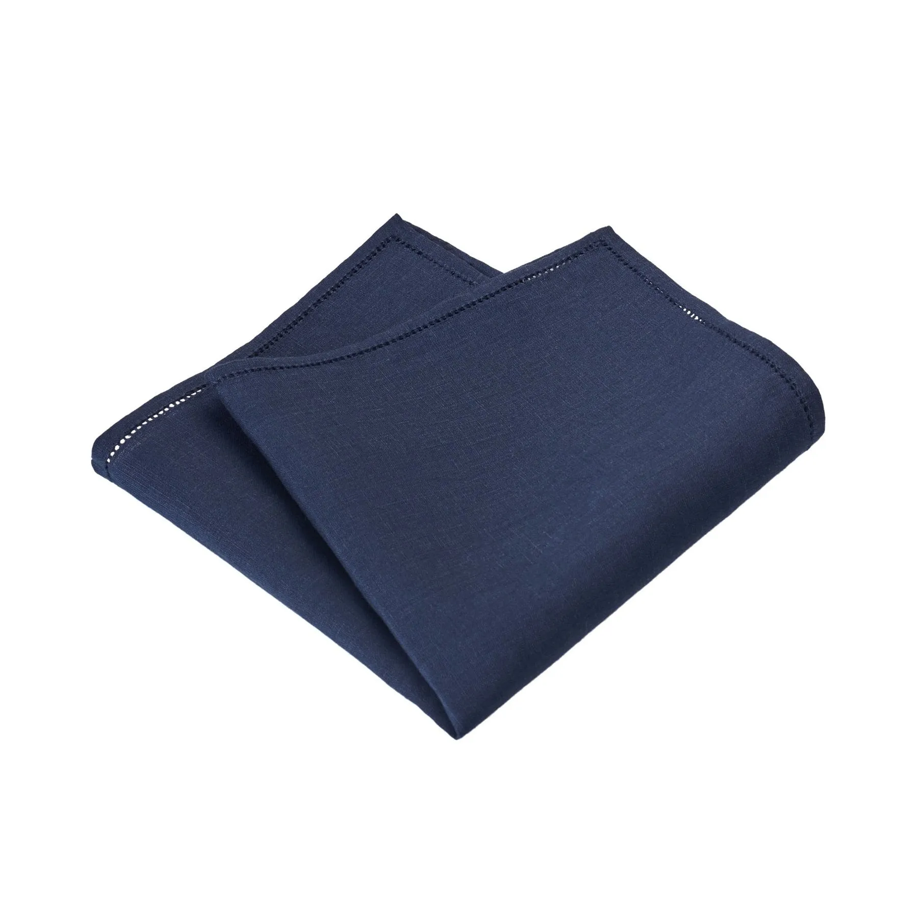  Simonnot Godard Linen Pocket Square in Dark Blue