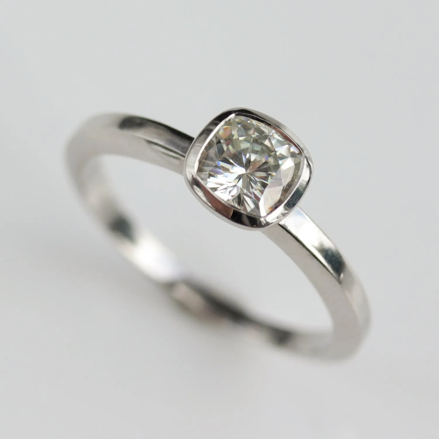 Size 5.25 - 5mm Deco Cushion Cut Engagement Ring