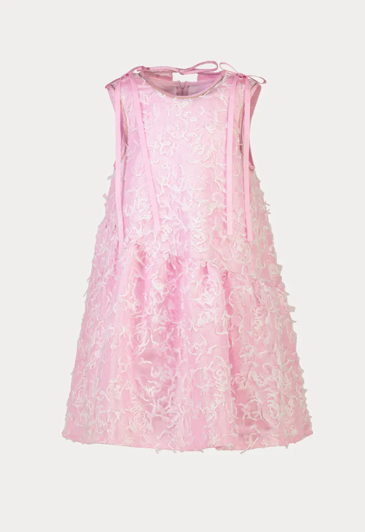 Sleeveless Lurex Tulle Embellish Girls Dress