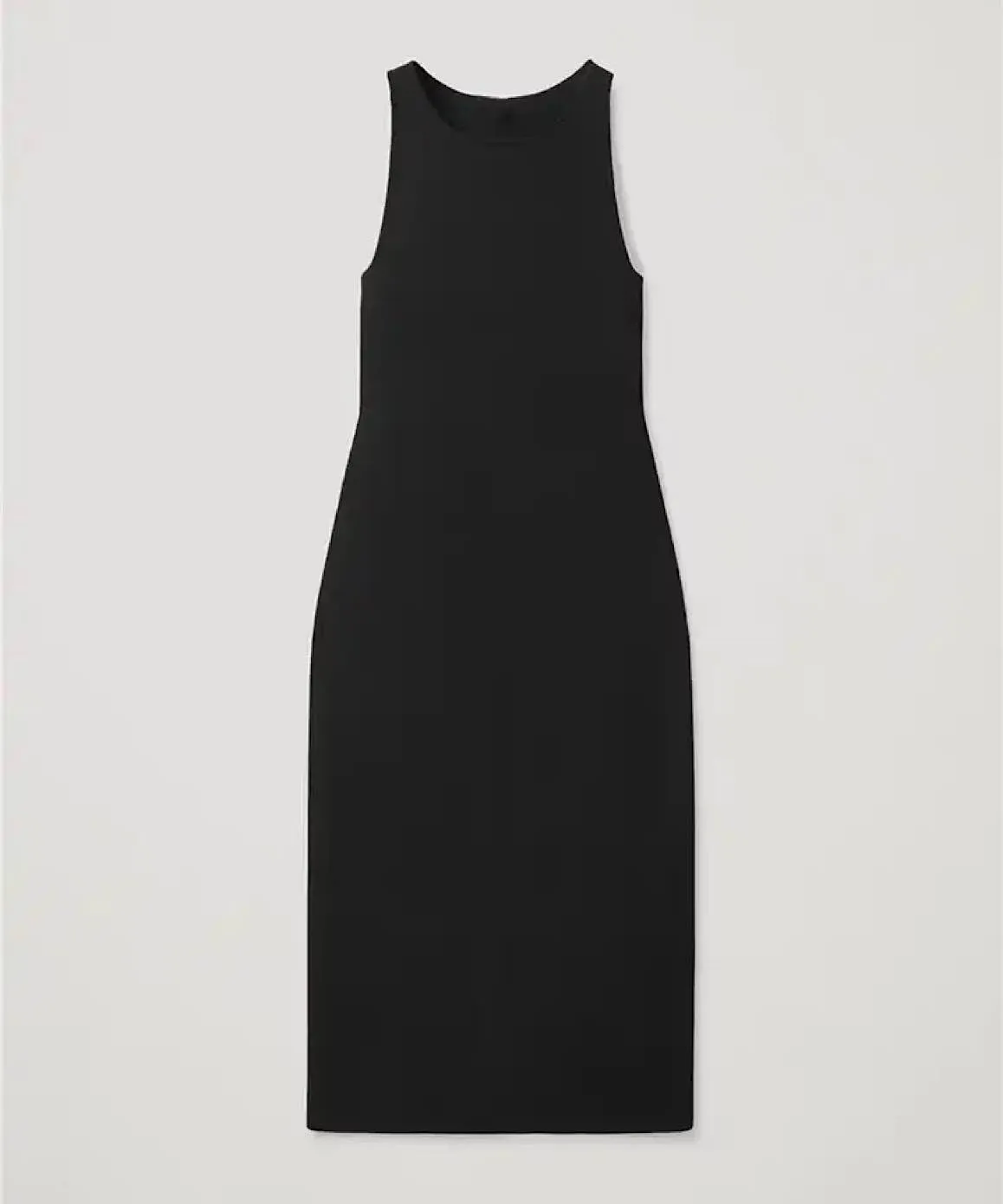 Slim Sleeveless Midi Knit Dress In Black