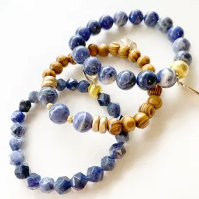 Sodalite Beaded Stacking Bracelets