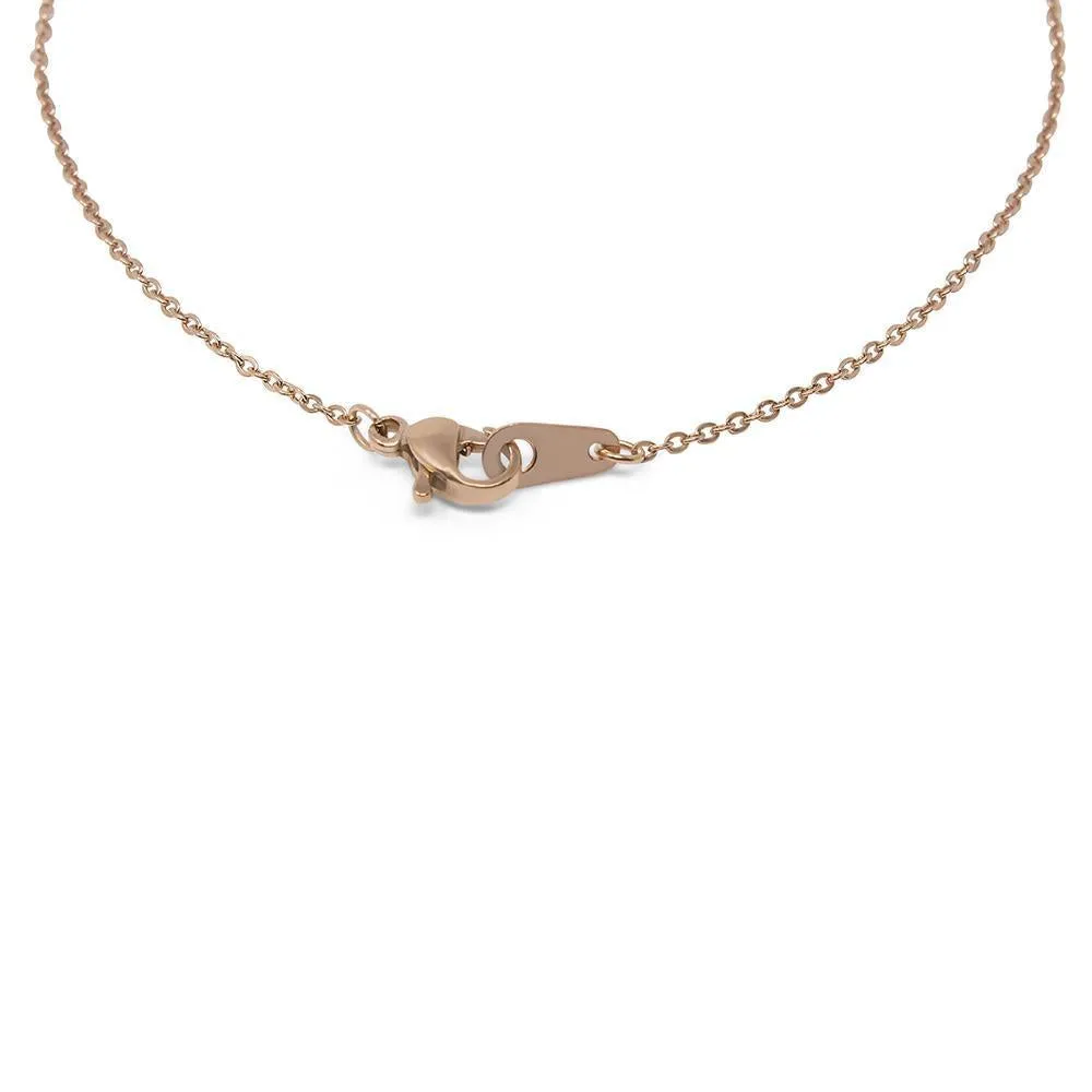 Stainless Steel Cross Snail MOP Necklace Rose Gold Plated